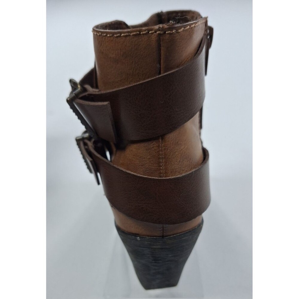 Blowfish Brown Faux Leather Zip-Up Boots Women Size 7.5 Brown Sworn Bootie - Picture 5 of 14